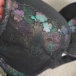 Rainbow Metallic Embroidery Boost Balconette Bra 40G